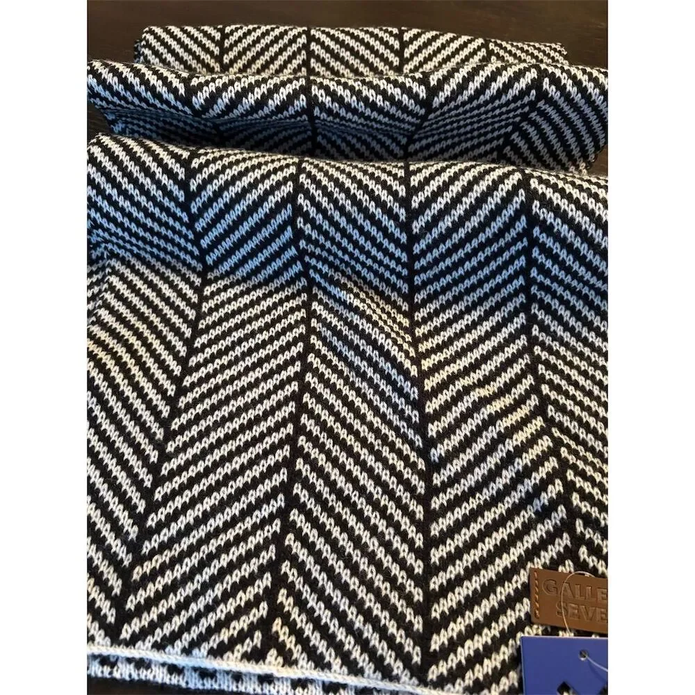 Gallery Seven NWT‎ Men's Black Winter Scarf Herringbone Pattern unisex
